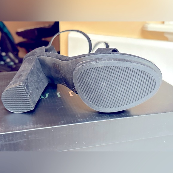 Windsor Black V.Suede High Heels Sandals NWT Size 7.5 - Picture 6 of 6